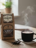 Czekolada pitna obok filiżanki | Lubelski Stół
