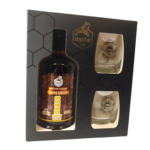Miód pitny półtorak z trawą żubrową SWEET GRASS 500 ml w kartoniku + 2 szklanki