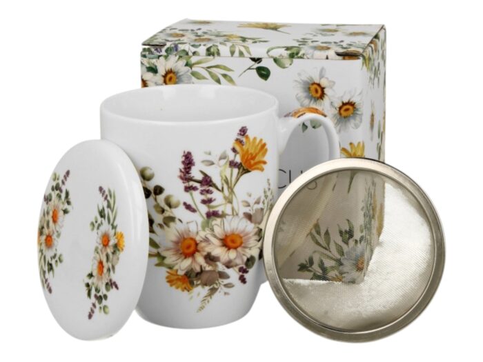 Kubek 350 ml z zaparzaczem Kosz Kwiatów DAISY - obrazek 2