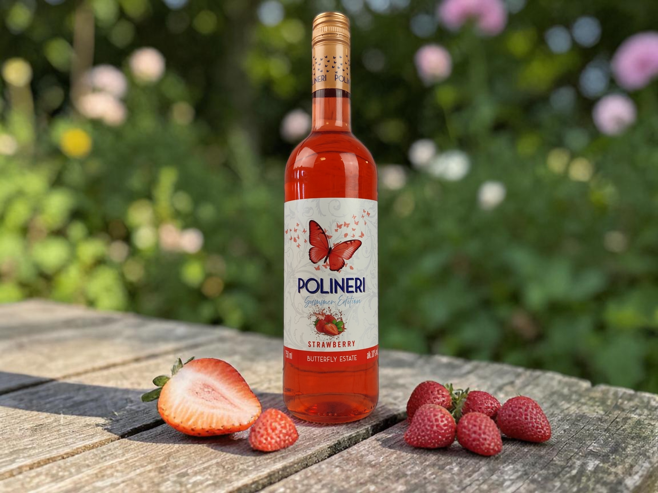 polineri truskawka Wino Polineri słodkie półmusujące Strawberry - obrazek 1